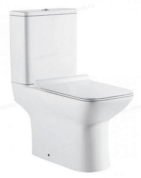 Унитаз-компакт QUADRO (2 короба) с крышкой Soft-close БЕЗОБОДКОВЫЙ